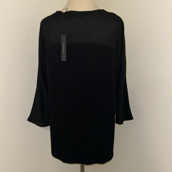 Simply Elegant Classic Tahari Black Top Size M Medium 8 10 - Picture 2 of 4